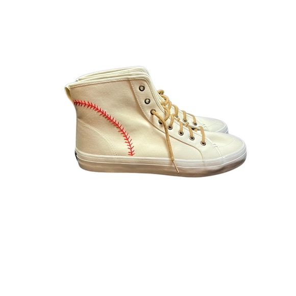 Hand Embroidered Sperry Baseball Hightops​ - Picture 6 of 7